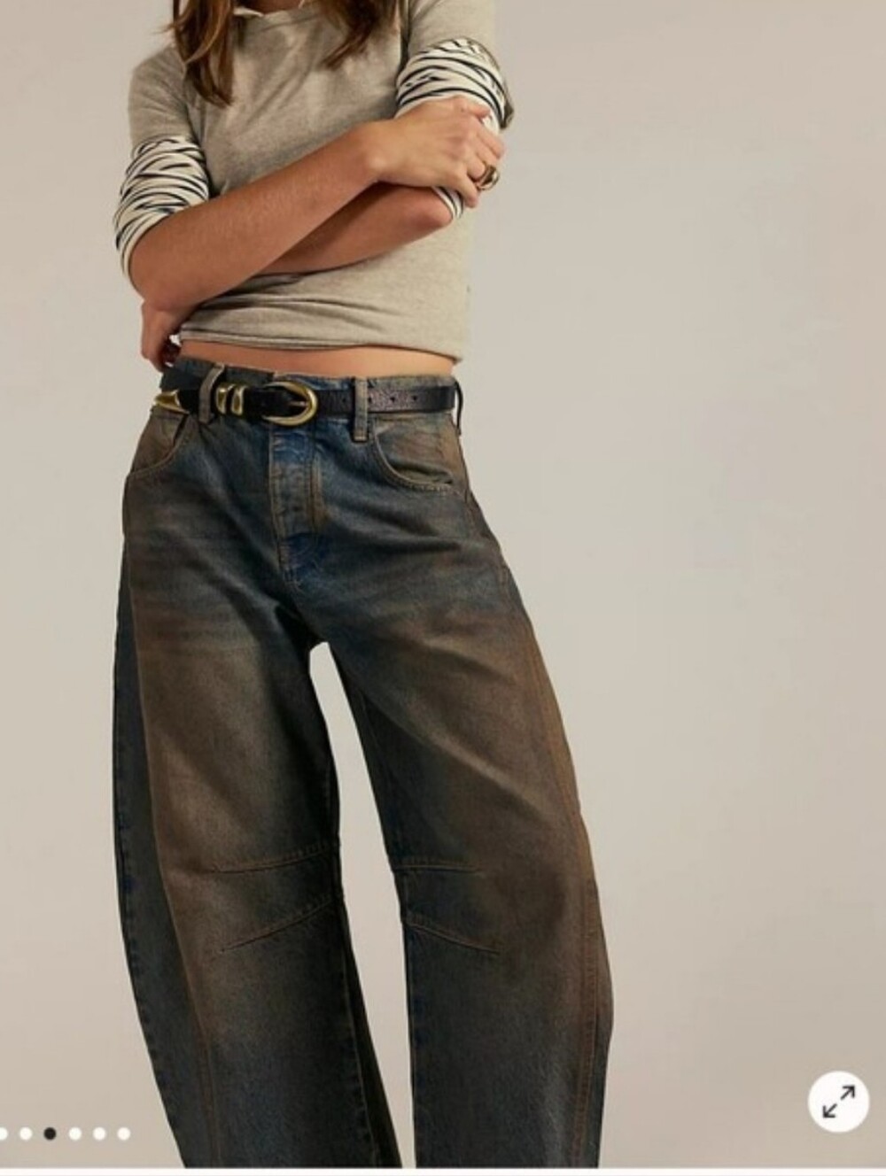 NWOT We The Free Good Luck Mid-Rise Barrel Jeans In Lost In The Desert